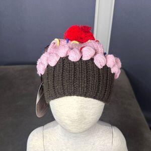 Daisy Baby Girls Pink Cupcake Hat Beanie Birthday 6-12 months NWT